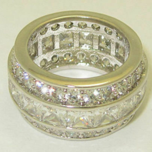 NWT infinity ring white gold plate eternity cz - Picture 4 of 6